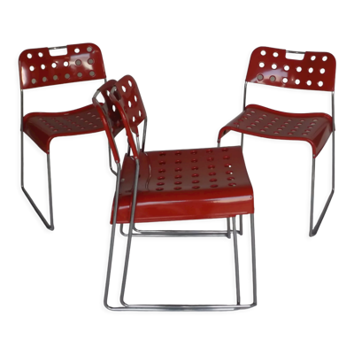 4 chaises ''omstak'' de Rodney Kinsmann par Bieffeplast, Italie, 1970