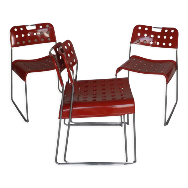 4 chaises ''omstak'' de Rodney Kinsmann par Bieffeplast, Italie, 1970