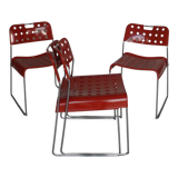 4 chaises "omstak" de Rodney Kinsmann par Bieffeplast, Italie, 1970