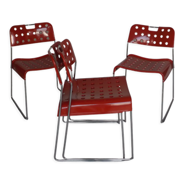 4 "omstak" chairs by Rodney Kinsmann by Bieffeplast, Italy, 1970