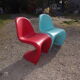 Lounge set with table and pair of Panton chairs