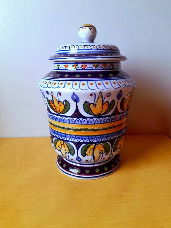 Italian ceramic apothecary jar