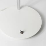 Table lamp in metal and gray porcelain from 1960, original articulated and restored
