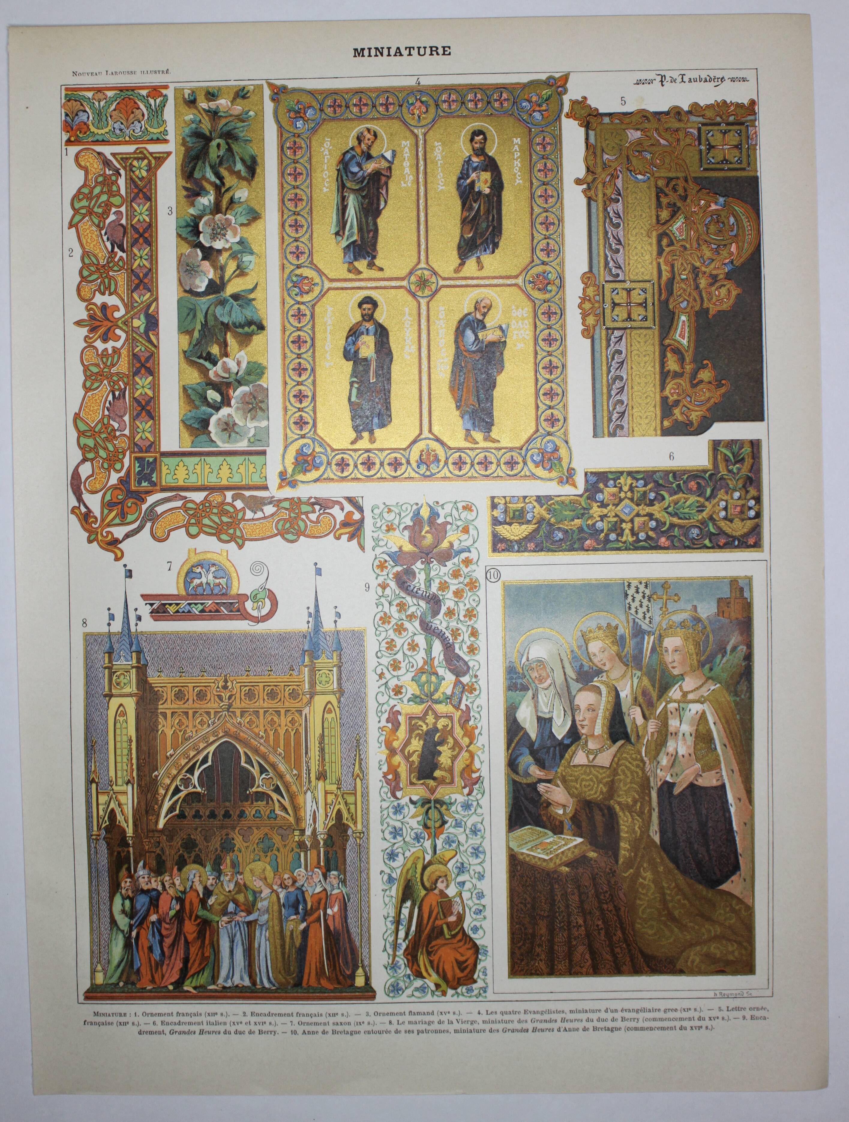 Engraving • Religious miniatures, ornament • Original lithograph of 1898