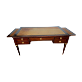 Flat desk with Louis XVI-style zippers in mahogany Top leather 20th century