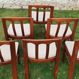 Set of 6 chairs in solid teak Roche Bobois. 1960/1970