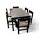 Rare dining set / Italy / 1970s / solid black painted wood / 6 x chair / matching table