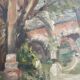 Painting old landscape painting bridge XXth A.Taboureau 1948