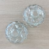 Paire de bougeoirs etoile en verre