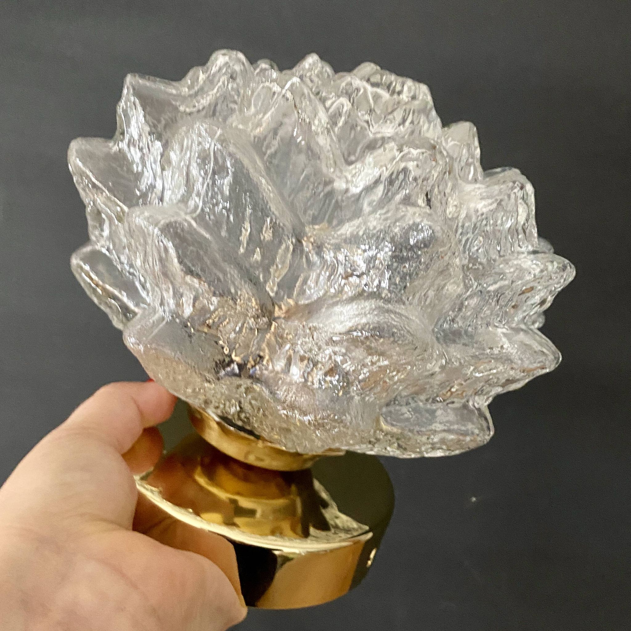 Vintage glass globe wall lamp in the shape of a flower