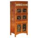 Antique Chinese armoire hand-carved around 1880 with country-style handles.
