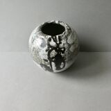Stoneware vase with Japanese decor by Philippe Dubuc