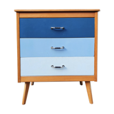 Chest of drawers wooden, vintage compass feet 50s