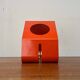 Lampe de table métallique orange minimaliste de l'ère spatiale moderne du milieu du siècle, années 1960