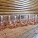 6 vintage pink glasses