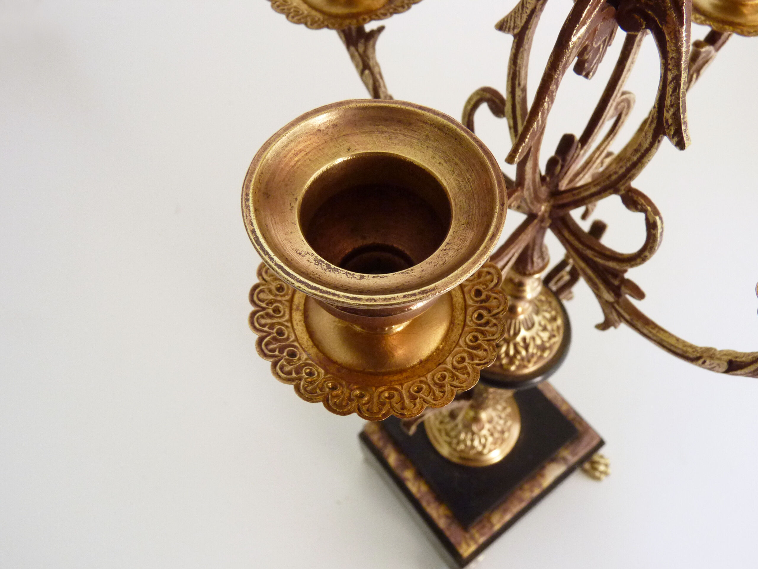 Paire de candélabres à 5 branches bronze et marbre style Napoléon III