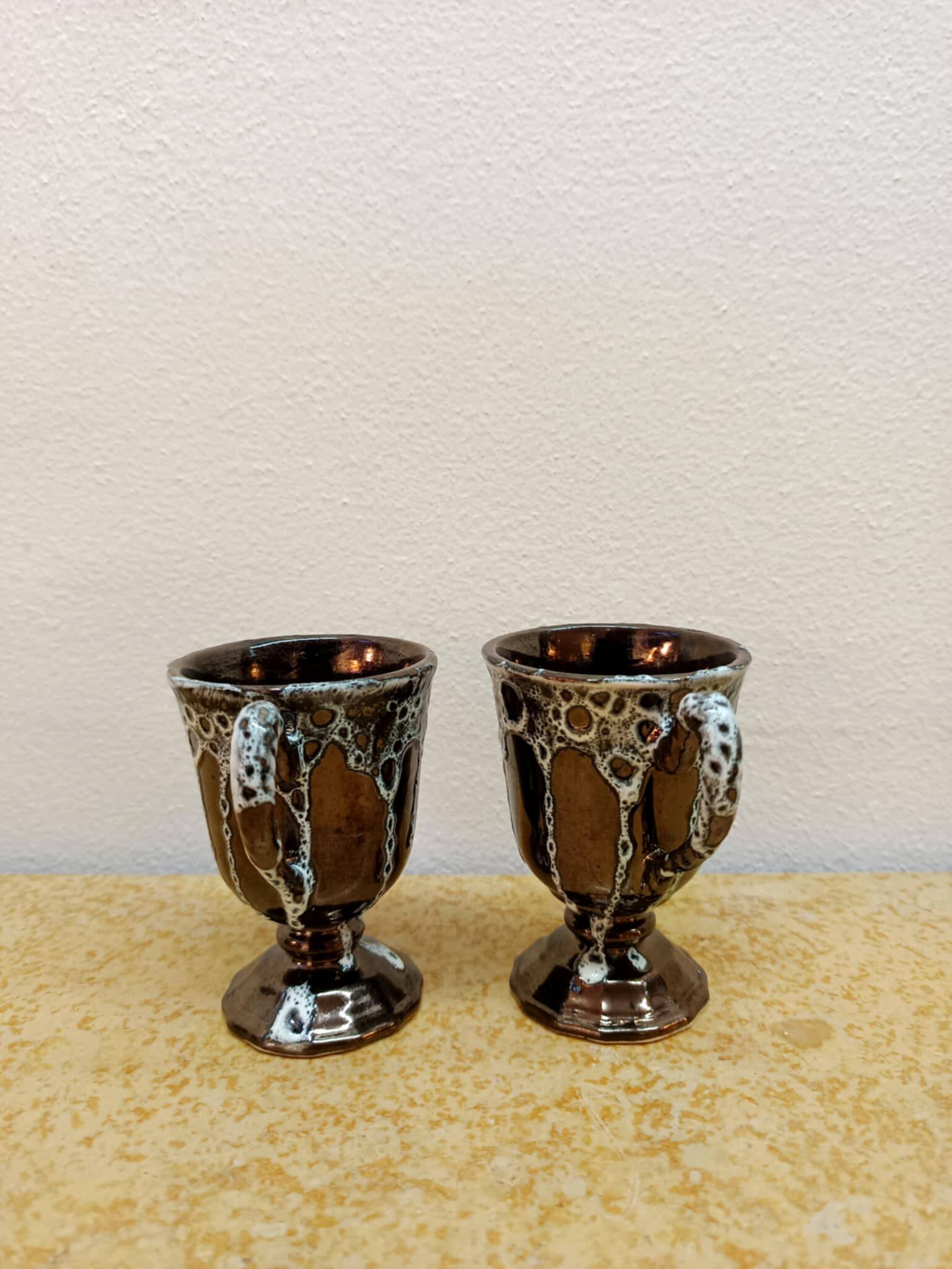 6 vintage mazagrans Sars Poterie