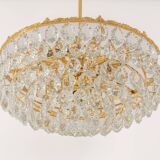 Bakalowits Chandelier, Brass and Crystal Glass, Austria, 1960s