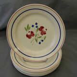 Set of 6 luneville earthenware dinner plates. bagatelle model.