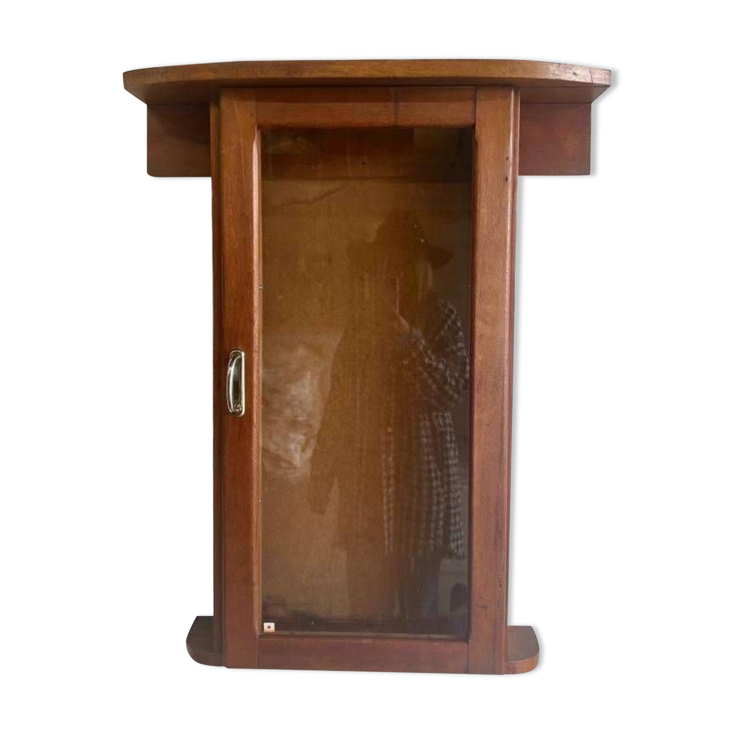 Vintage wall cabinet / mini showcase / wall cabinet: glass & wood