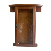 Vintage wall cabinet / mini showcase / wall cabinet: glass & wood