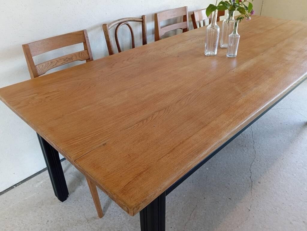 Solid oak farmhouse table 213 cm