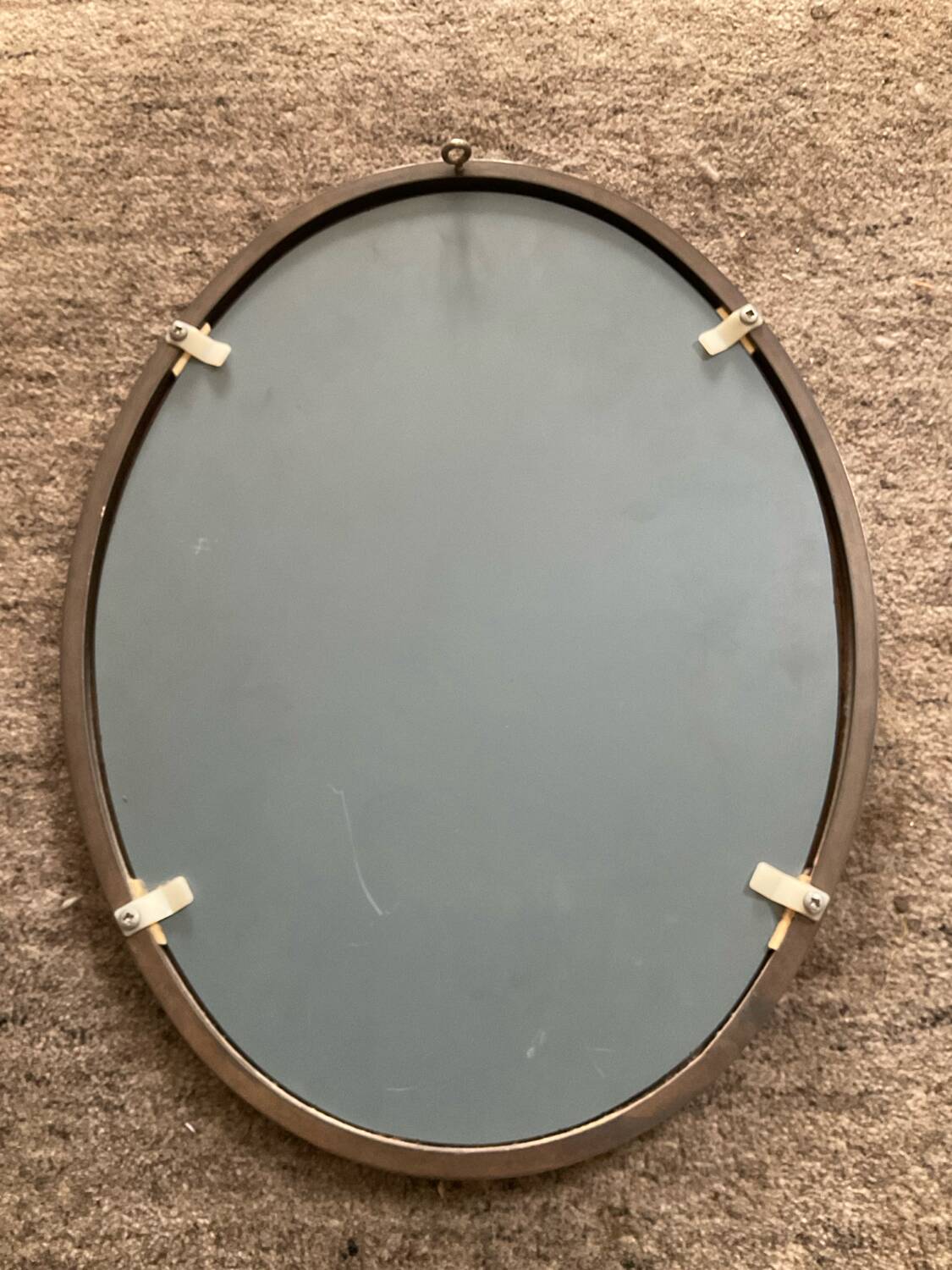 Vintage medallion mirror in solid bronze