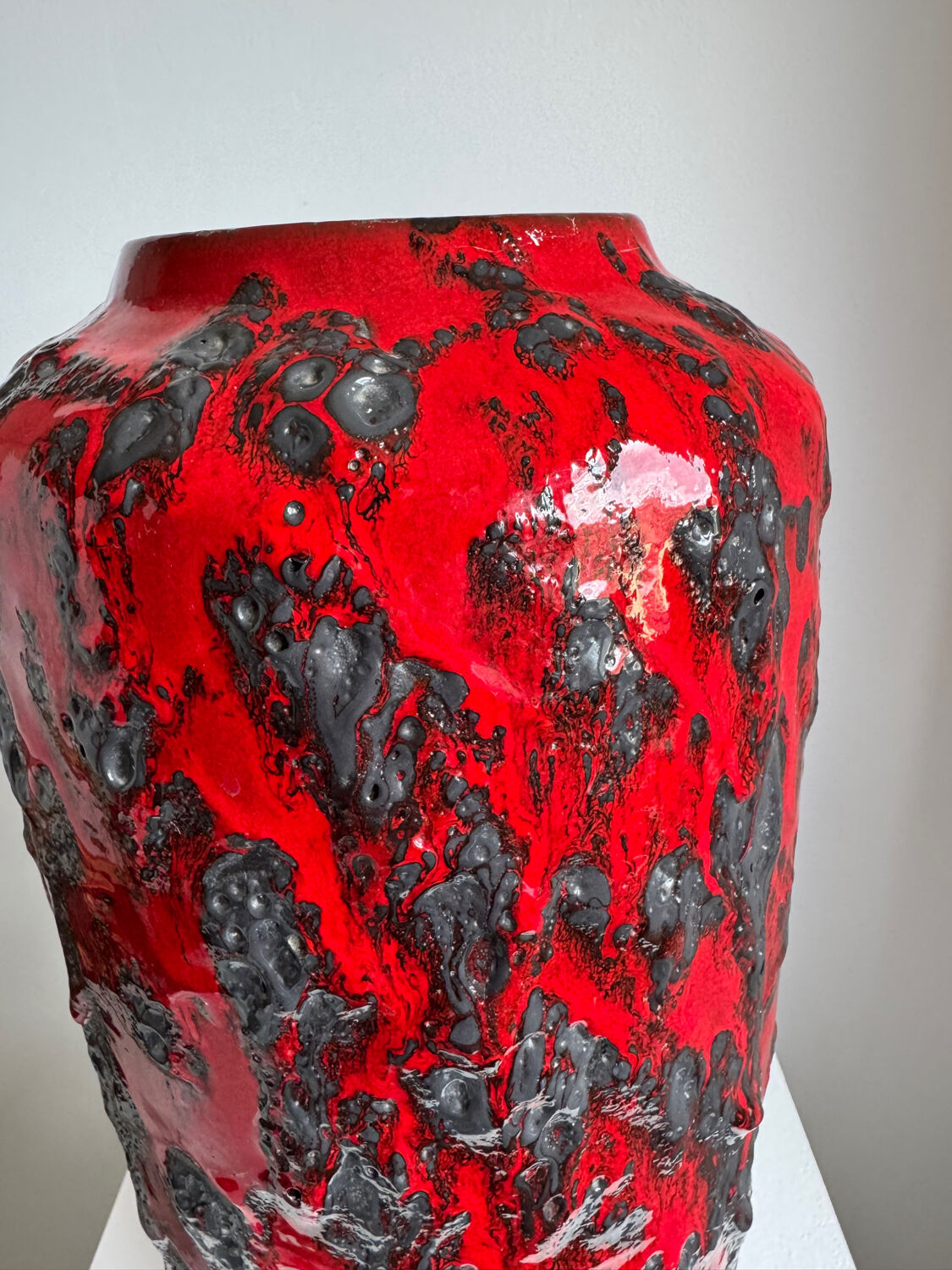 Vintage 1970s XL Scheurich Keramik Fat Lava Vase MCM West Germany