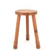 Wooden tripod stool, 1950s mountain furniture