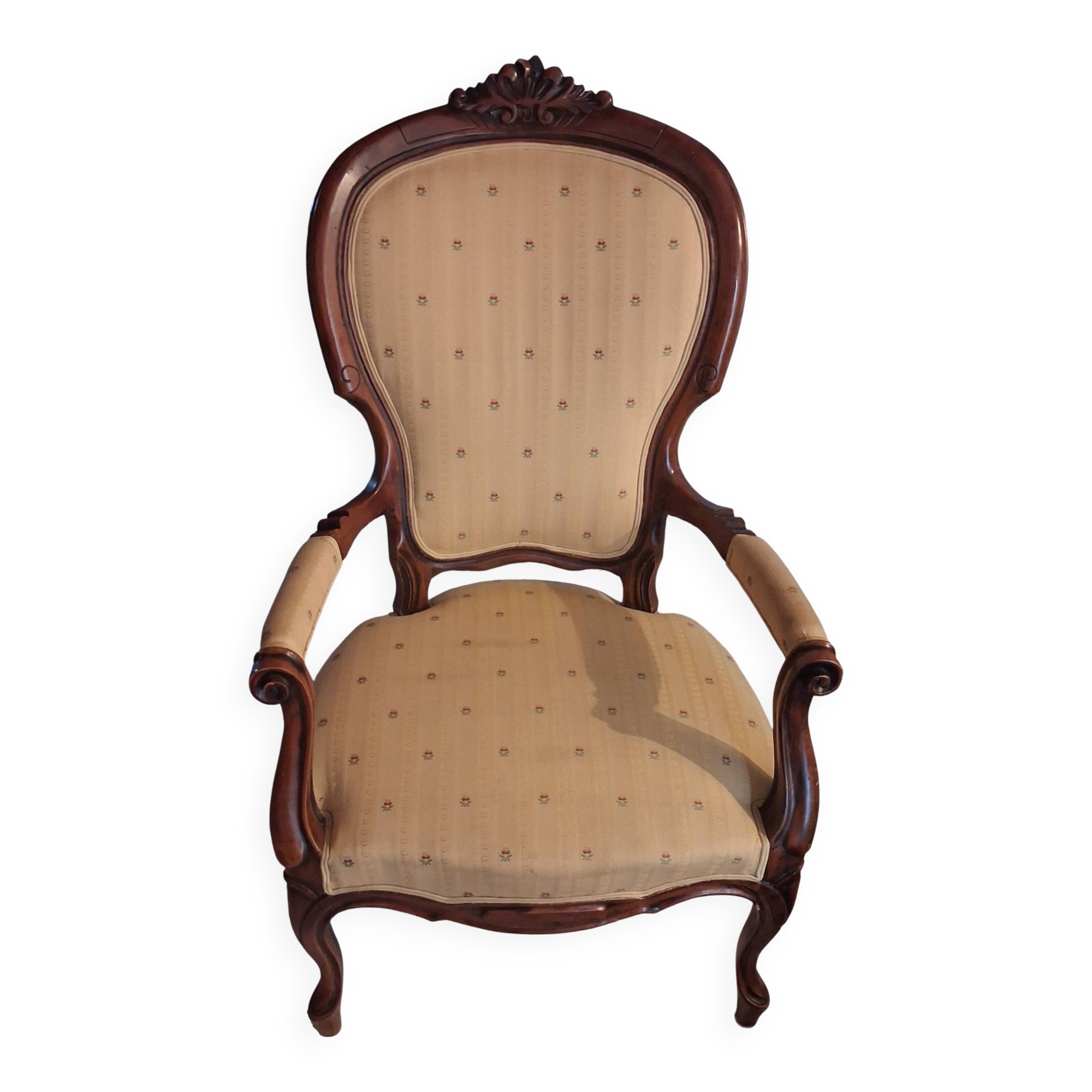 Louis Philippe style cabriolet armchair from the 19th century.