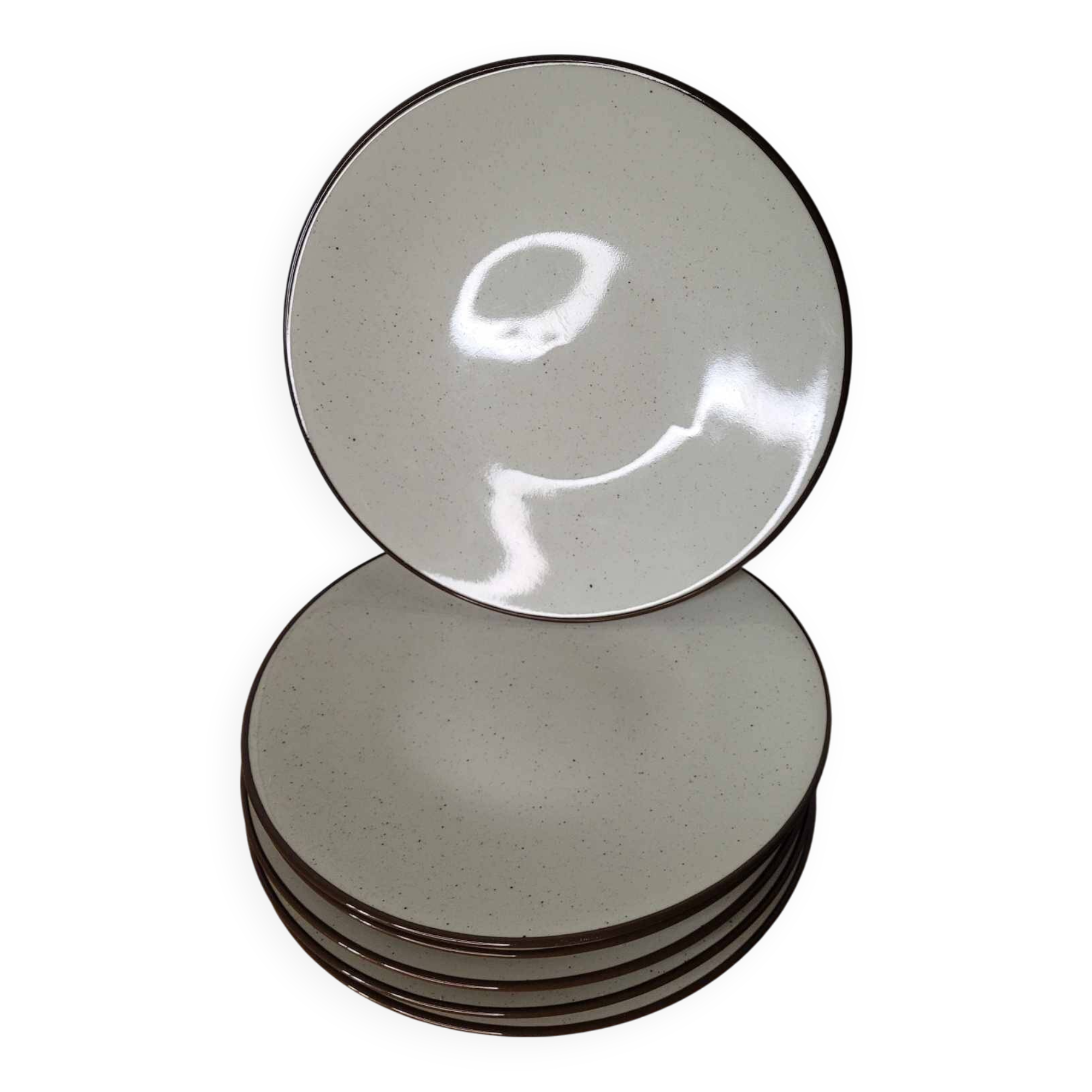 6 starter or dessert plates Genuine stoneware