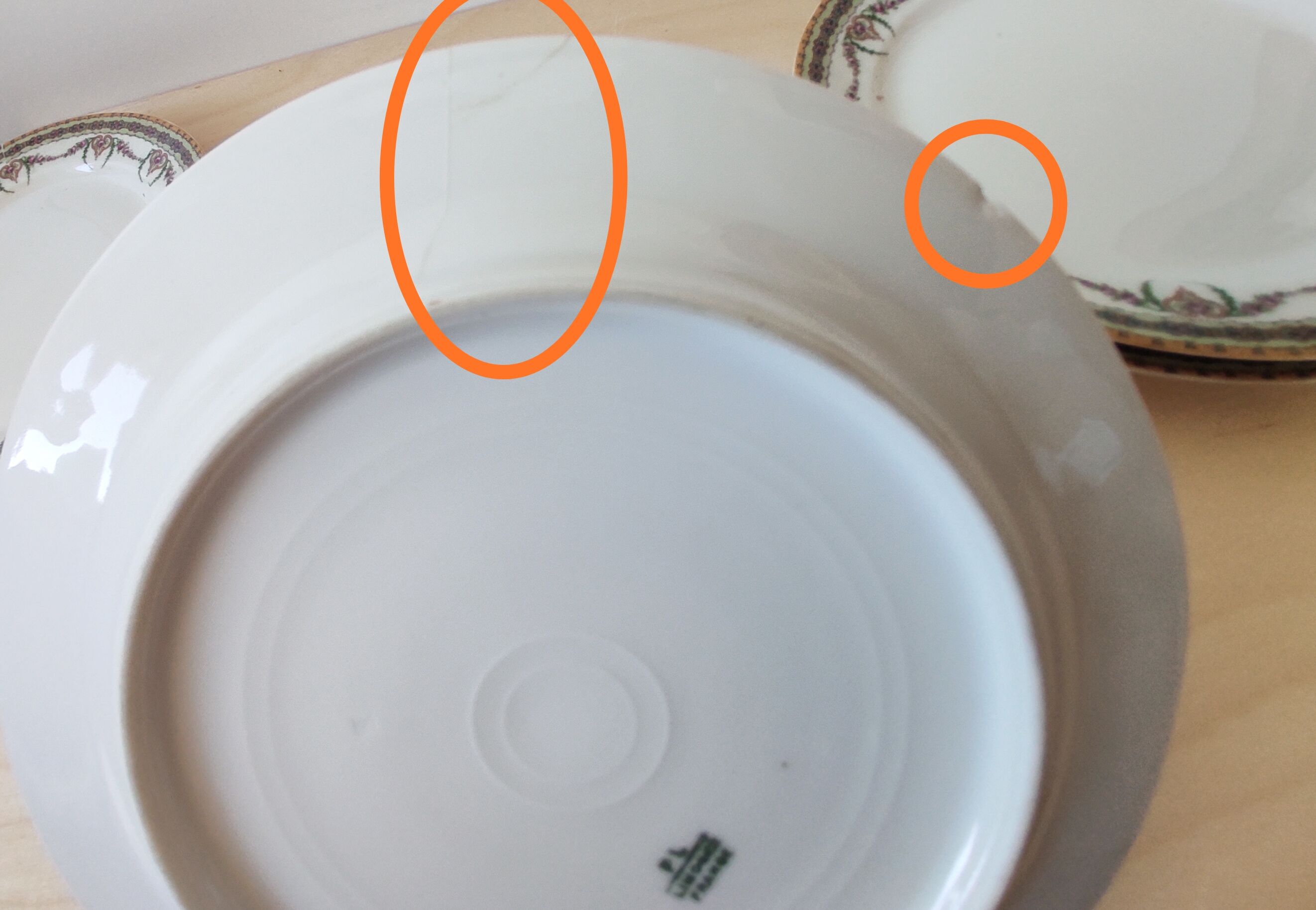 Set of 8 dessert plates and one Limoges dish