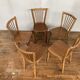 Series of 5 old baumann bistro chairs in curved wood