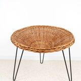 Pair of wicker "basket" armchairs