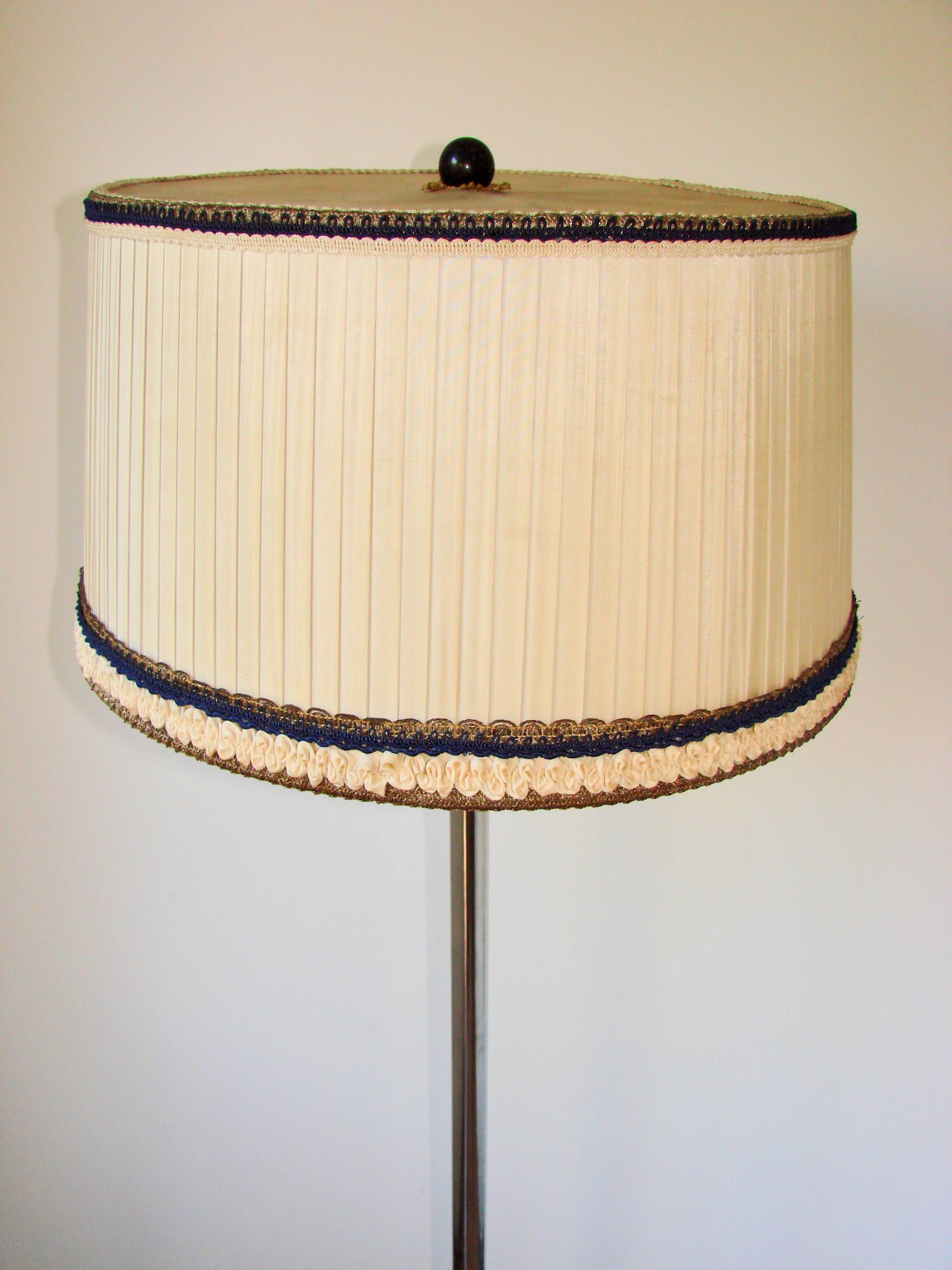 Art Deco floor lamp, 1930s, nickel-plated steel