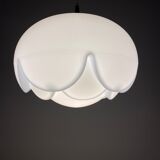 Large frosted glass pendant light by Peill and Putzler Seerose / Artichoke XL 1970