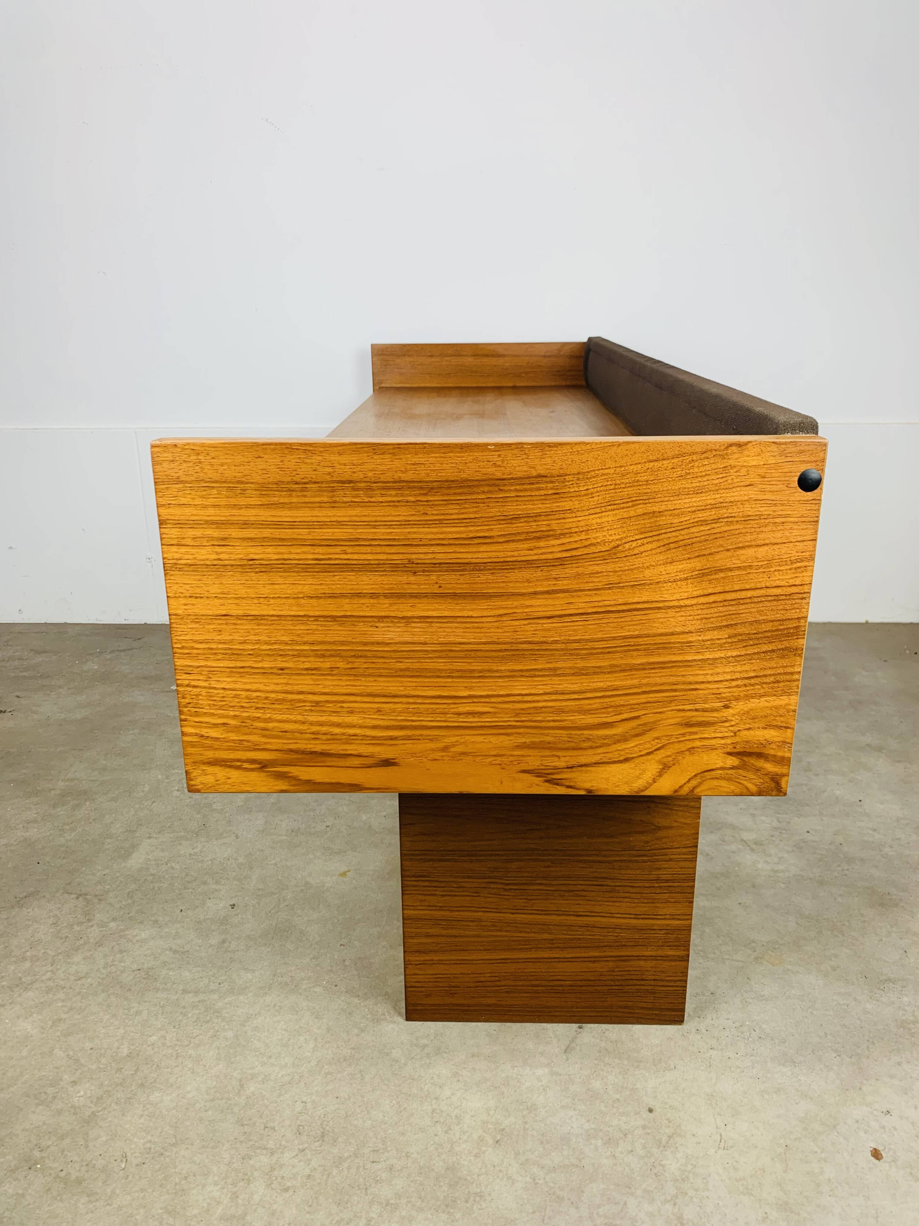 Vintage teak and aluminum sideboard, 1970s, TV stand, Scandinavian style