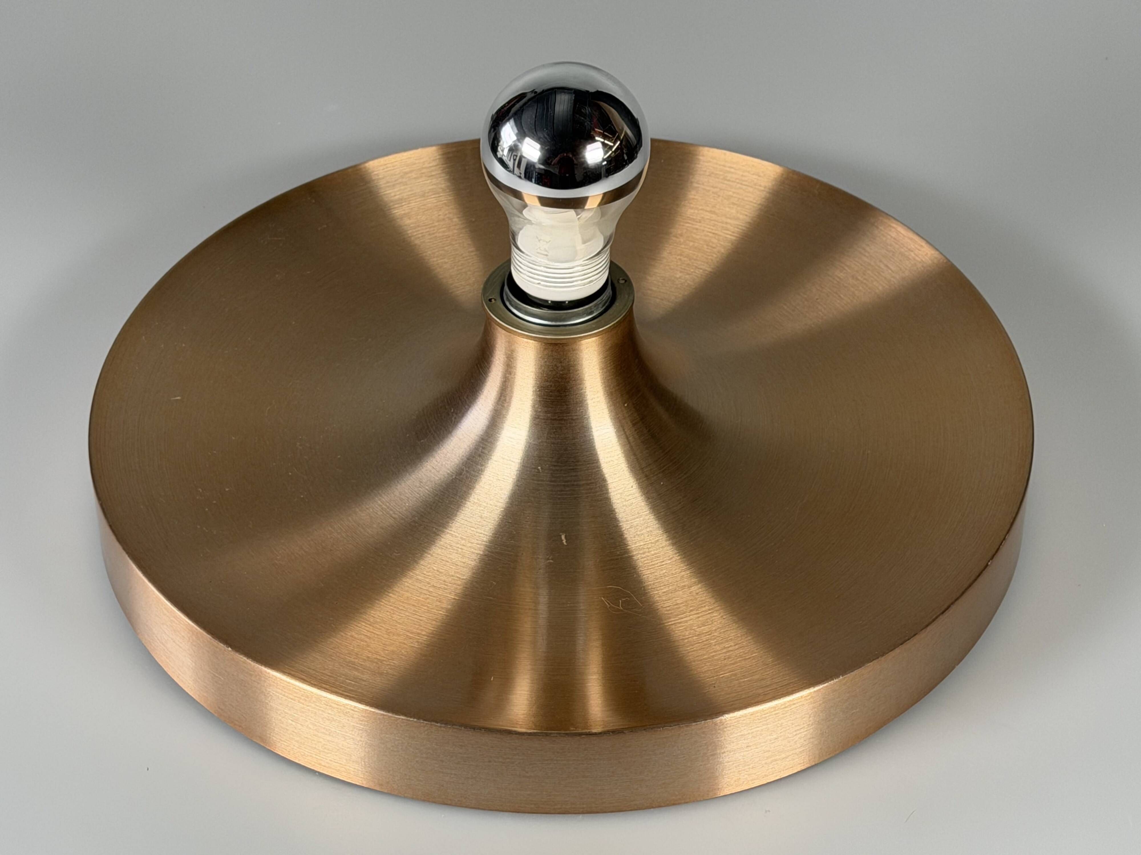 1960s 1970s Disc Wall Lamp by Teka Germany Space Age Design Aluminum Metal