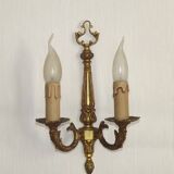 Large Vintage French Bronze Baroque Style Bronze Double Wall Light 5413