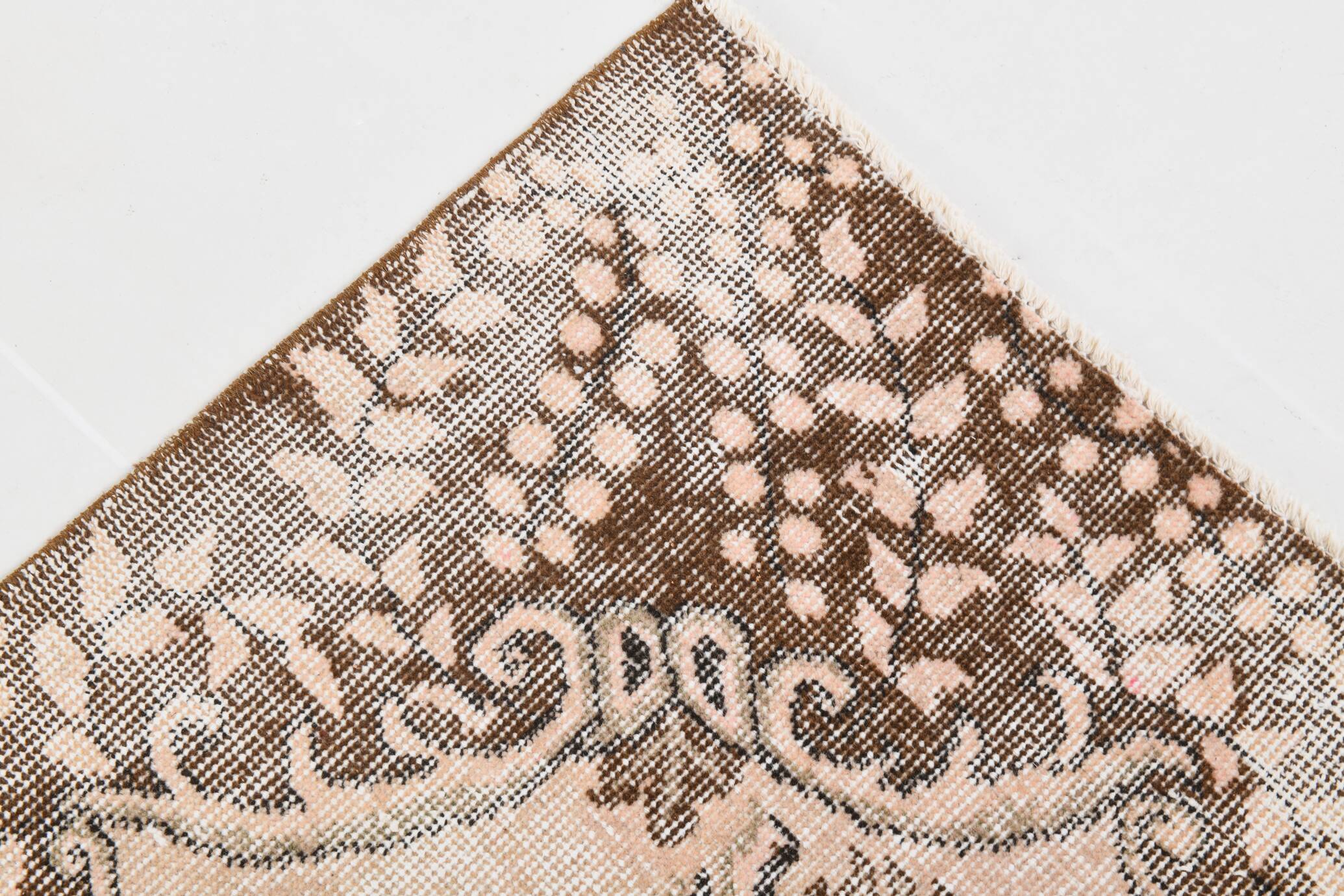 5x9 Brown Beige Classic Floral Handmade Vintage Rug, 167x283Cm SK 5465