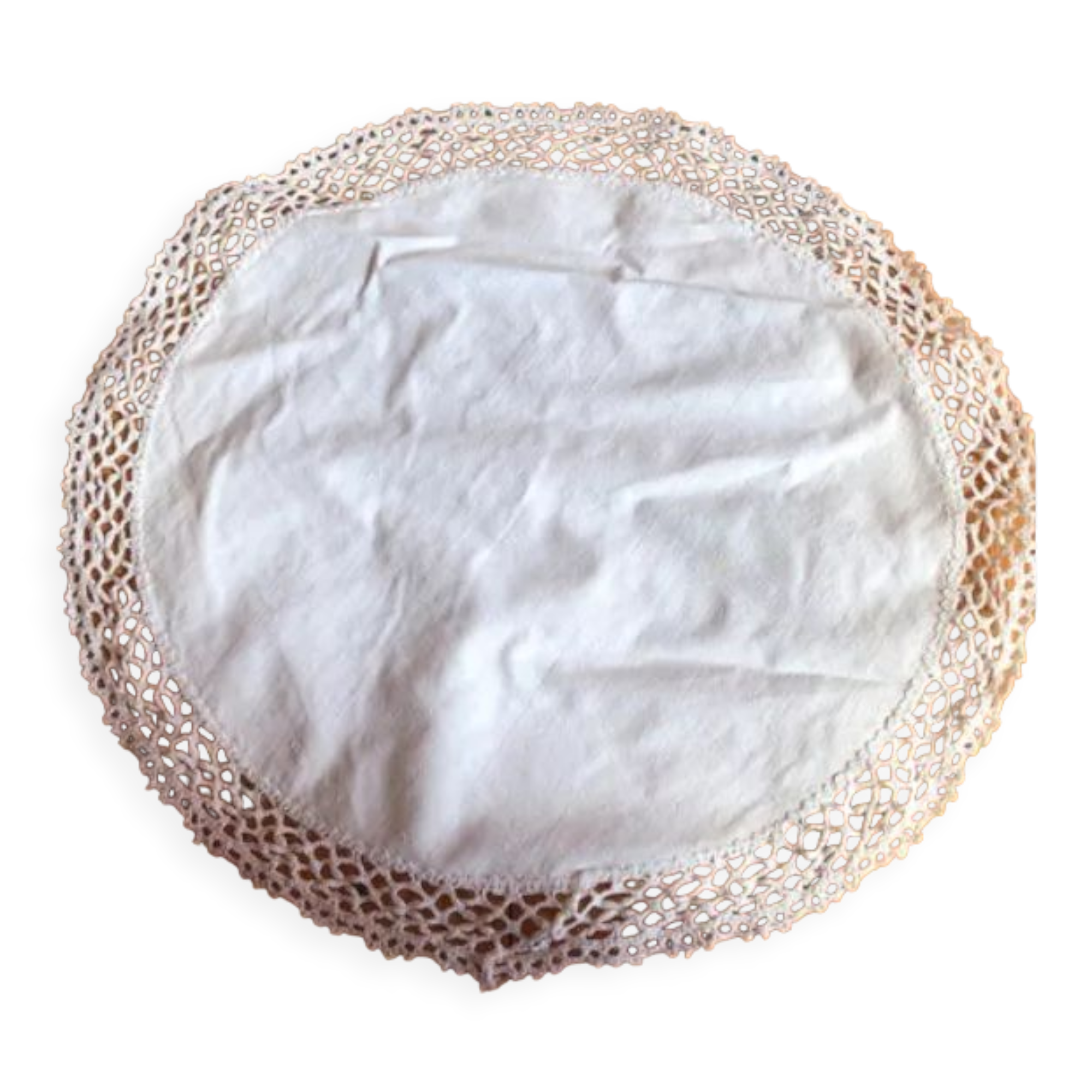 Cotton placemat new condition crocheted diameter 29 cm