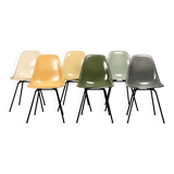 Charles & Ray Eames DSX multicolor set 6 Side Chairs for Herman Miller