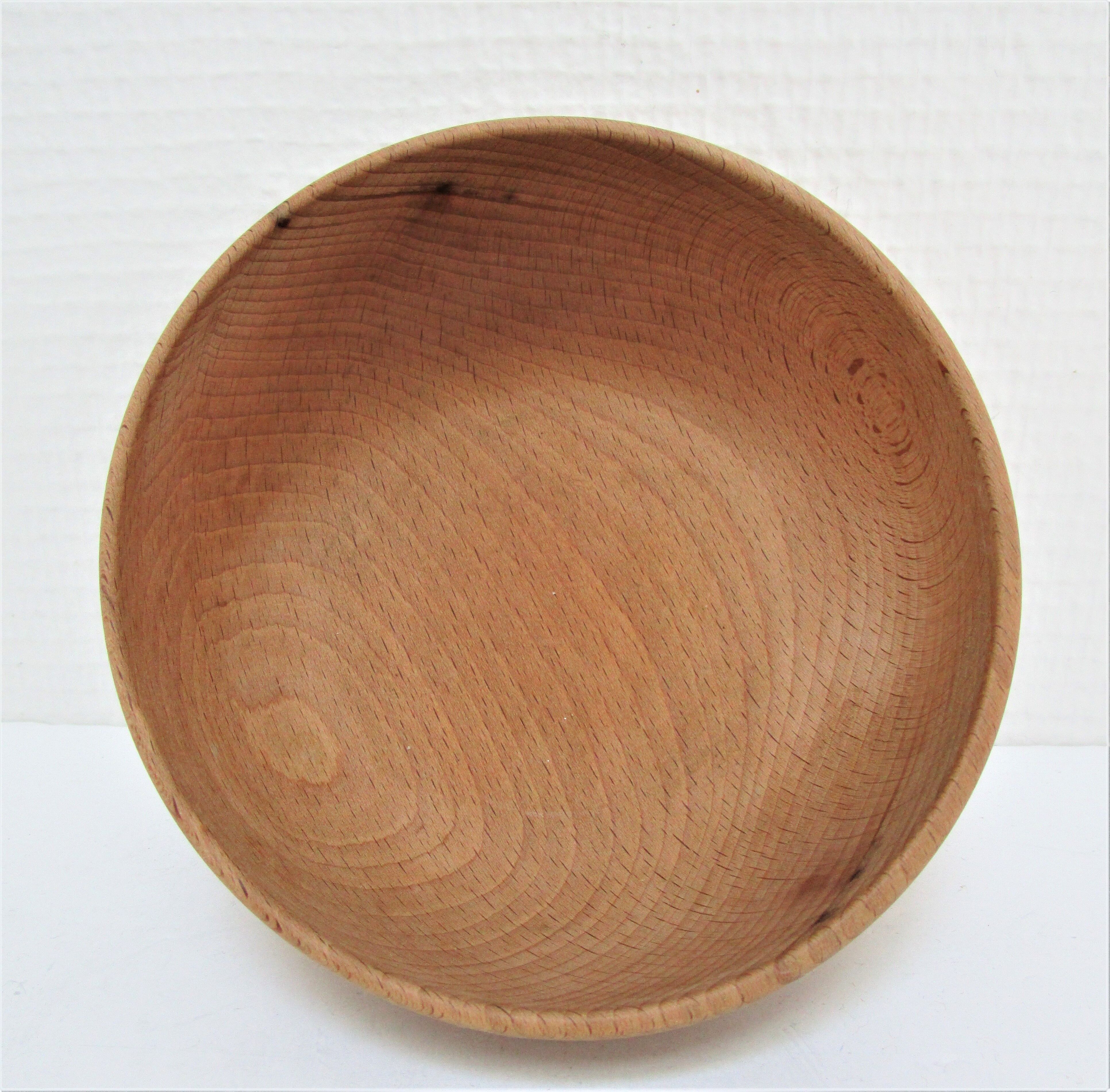 Three bowls solid wood turned patinated vintage