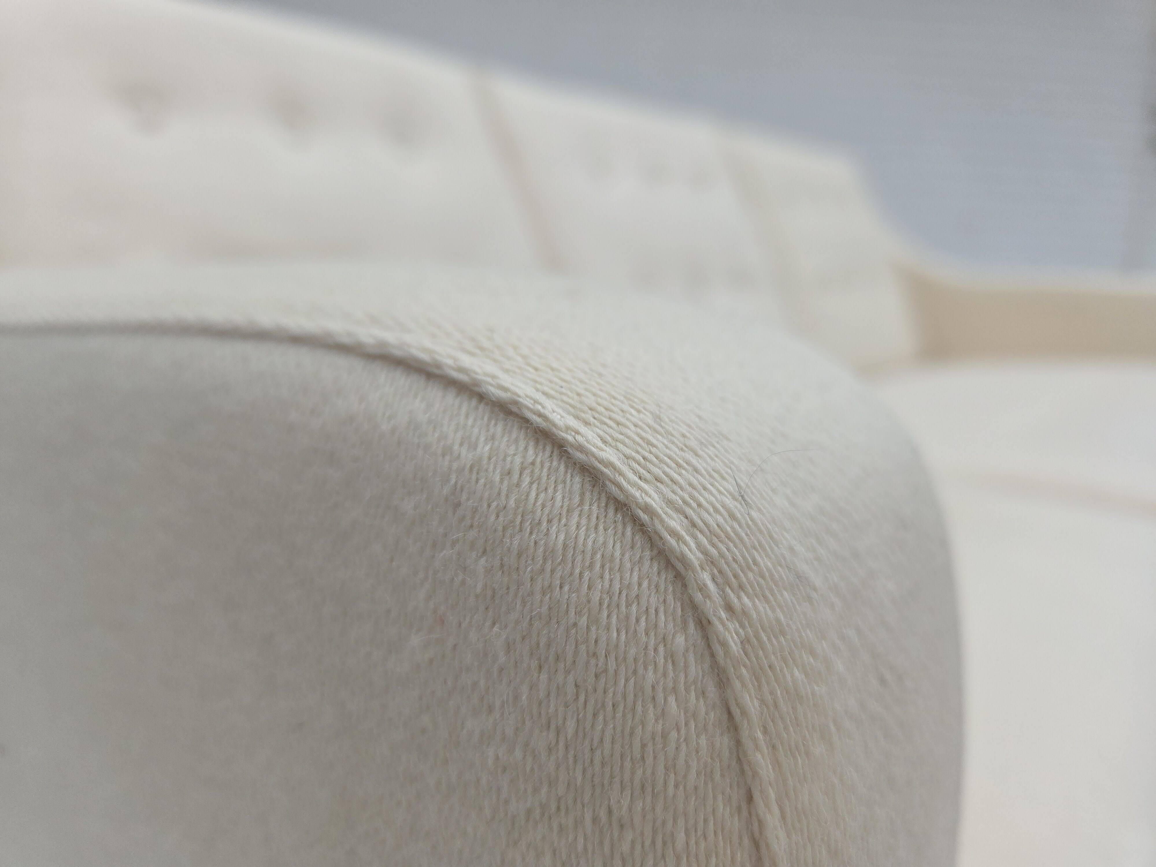 1970s, 3-seater Danish sofa, beige/white furniture wool, teak wood legs.