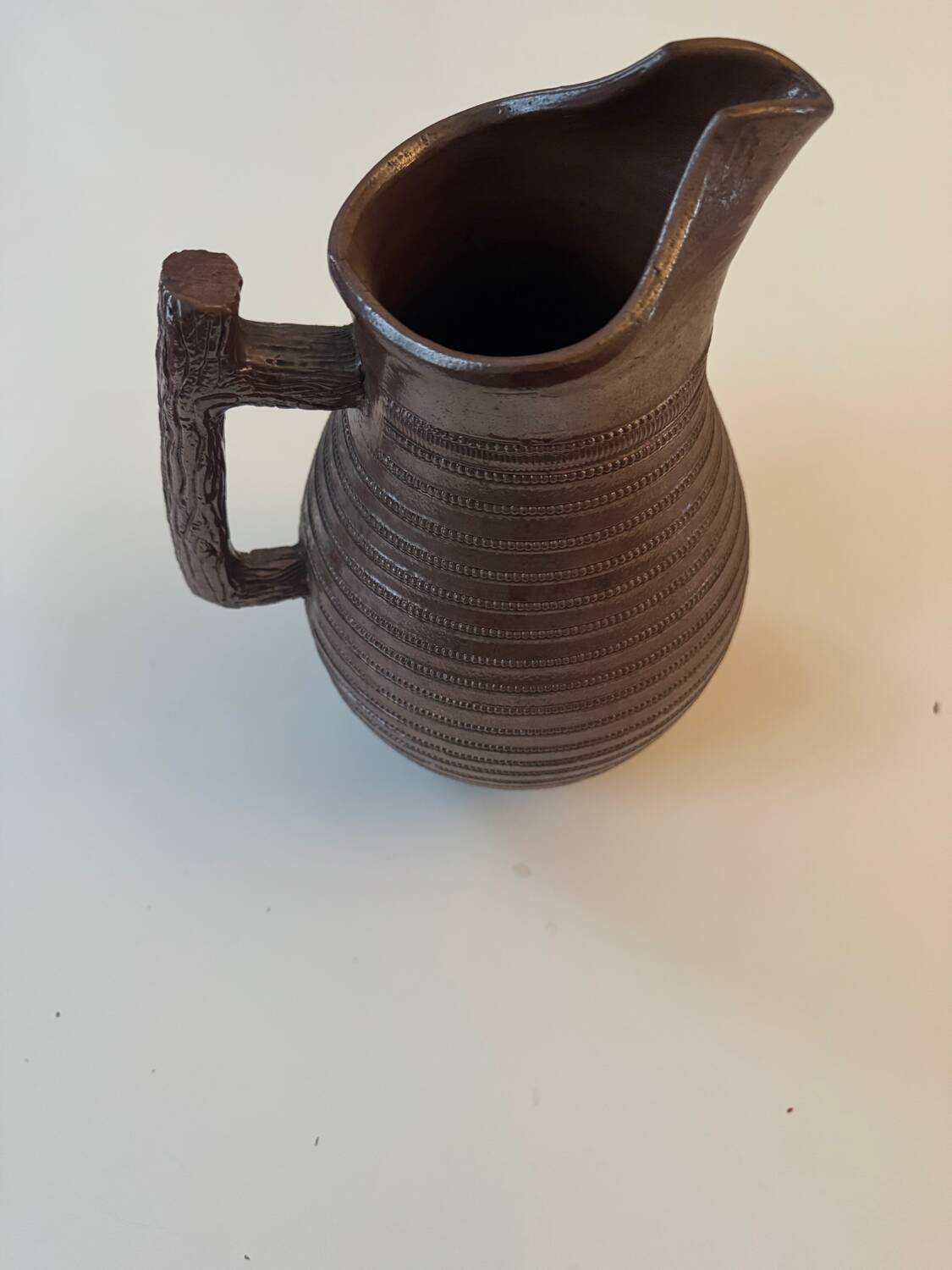 Large antique ceramic stoneware jug, glazed, 1950.