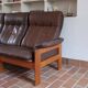 Brown leather 3-seater sofa, Sven Ellekaer for Skipper, 1982.
