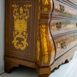 20th Century Dutch Trumeau Walnut with Maple Wood Inlays, Netherlands, 1950