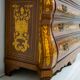 20th Century Dutch Trumeau Walnut with Maple Wood Inlays, Netherlands, 1950