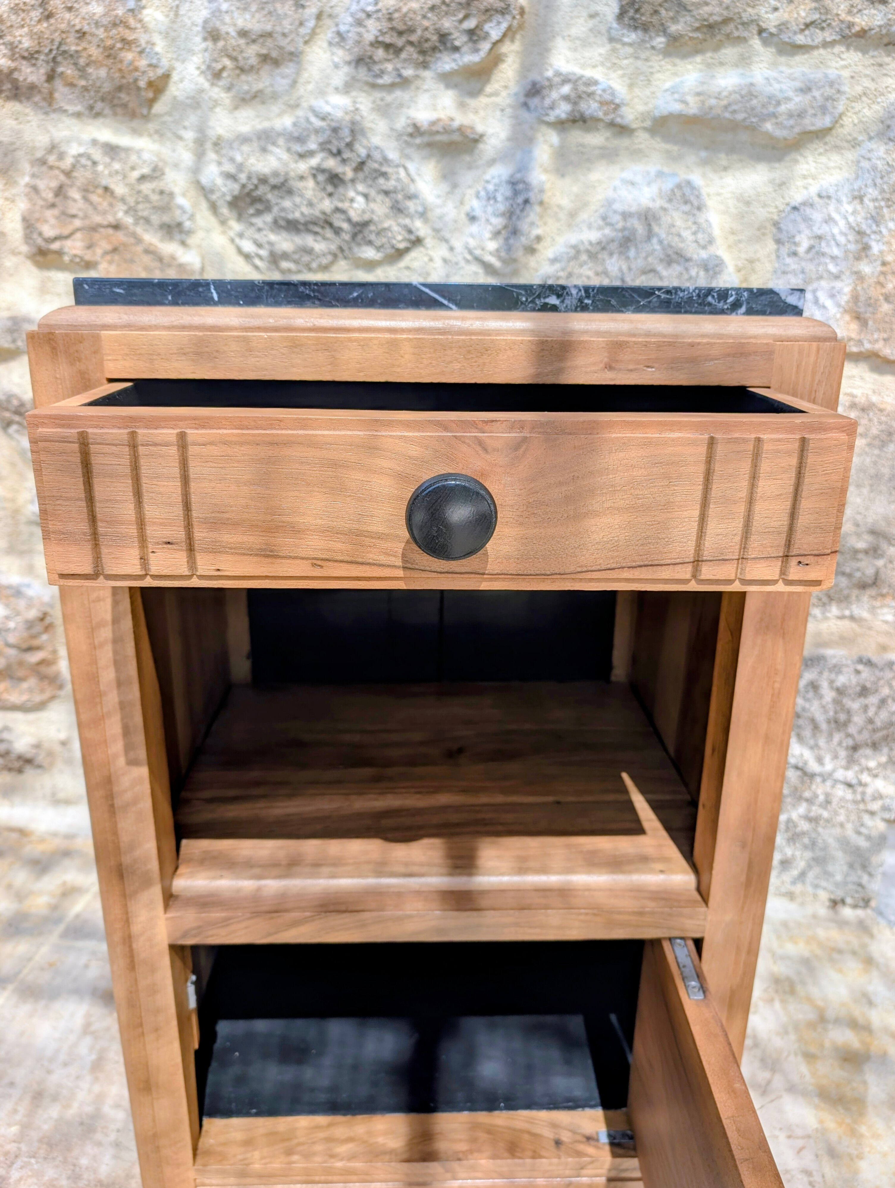 Art Deco Walnut Cabinet Maker Nightstand