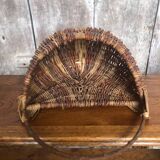 Old grape picker's basket wicker woven vines vintage wine